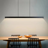 Suspension linéaire minimaliste LED dimmable en métal pour salle à manger