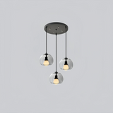 Suspension moderne en verre LED à hauteur réglable pour salle à manger