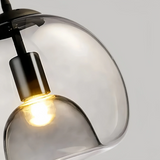 Suspension moderne en verre LED à hauteur réglable pour salle à manger