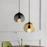 Suspension moderne en verre LED à hauteur réglable pour salle à manger