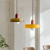 Suspension morandi en verre LED hauteur réglable pour salle à manger
