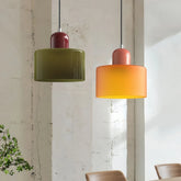 Suspension morandi en verre cylindrique réglable en hauteur pour salle à manger