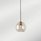 Suspension nordique en verre et métal LED à hauteur réglable pour salle à manger