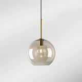 Suspension nordique en verre et métal LED à hauteur réglable pour salle à manger