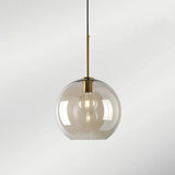Suspension nordique en verre et métal LED à hauteur réglable pour salle à manger