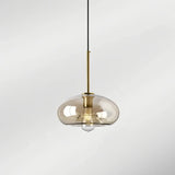 Suspension nordique en verre et métal LED à hauteur réglable pour salle à manger
