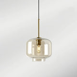 Suspension nordique en verre et métal LED à hauteur réglable pour salle à manger