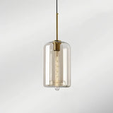 Suspension nordique en verre et métal LED à hauteur réglable pour salle à manger