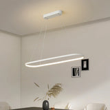 Suspension ovale moderne LED à hauteur réglable pour salle à manger