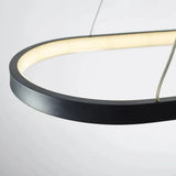 Suspension ovale moderne LED à hauteur réglable pour salle à manger