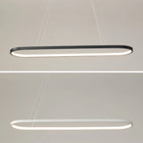 Suspension ovale moderne LED à hauteur réglable pour salle à manger