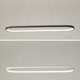 Suspension ovale moderne LED à hauteur réglable pour salle à manger
