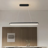 Suspension ovale moderne LED dimmable pour salle à manger