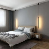 Suspension linéaire noire minimaliste LED dimmable pour chevet