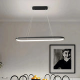 Suspension ovale moderne LED dimmable pour salle à manger