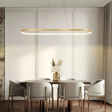 Suspension ovale moderne LED dimmable pour salle à manger