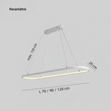 Suspension ovale moderne LED dimmable pour salle à manger