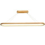 Suspension ovale scandinave en bois LED dimmable pour salle à manger