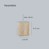 Suspension papier plissé carrée style japonais pour salle à manger