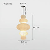 Suspension en papier de riz japonaise blanche pour salon