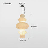 Suspension papier riz blanche design japonais pour salon