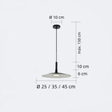 Suspension plate métal scandinave LED dimmable pour salle à manger