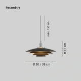 Suspension scandinave design LED en métal à hauteur réglable pour salle à manger