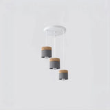 Suspension scandinave macaron cylindrique en bois et métal pour salle à manger
