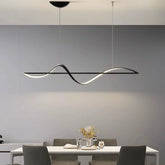 Suspension vague design moderne LED dimmable en métal pour salle à manger