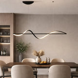 Suspension vague design moderne LED dimmable en métal pour salle à manger