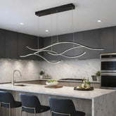 Suspension vague moderne à LED dimmable pour îlot de cuisine