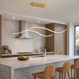 Suspension vague moderne à LED dimmable pour îlot de cuisine