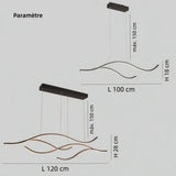 Suspension vague moderne à LED dimmable pour îlot de cuisine