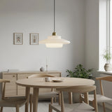 Suspension verre opale scandinave pour salle à manger