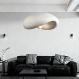 Suspension wabi sabi blanche LED hauteur réglable pour salle à manger