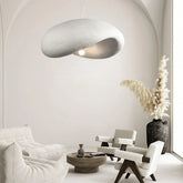 Suspension wabi sabi blanche LED hauteur réglable pour salle à manger