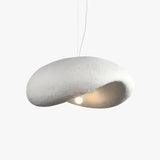 Suspension wabi sabi blanche LED hauteur réglable pour salle à manger