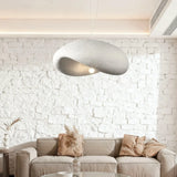 Suspension wabi sabi blanche LED hauteur réglable pour salle à manger