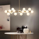 Suspension boules de verre moderne LED pour salle à manger