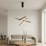 Suspension design moderne noir à barres croisées pour salon