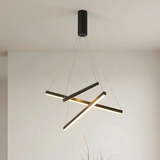 Suspension design moderne noir à barres croisées pour salon