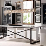 Suspension en cristal rectangulaire moderne pour salle à manger