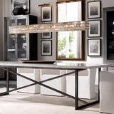 Suspension en cristal rectangulaire moderne pour salle à manger