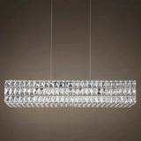 Suspension en cristal rectangulaire moderne pour salle à manger