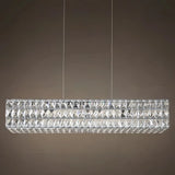 Suspension en cristal rectangulaire moderne pour salle à manger