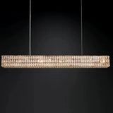 Suspension en cristal rectangulaire moderne pour salle à manger