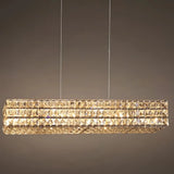 Suspension en cristal rectangulaire moderne pour salle à manger