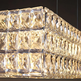Suspension en cristal rectangulaire moderne pour salle à manger
