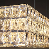 Suspension en cristal rectangulaire moderne pour salle à manger
