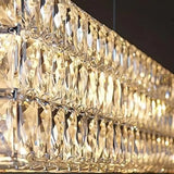 Suspension en cristal rectangulaire moderne pour salle à manger
